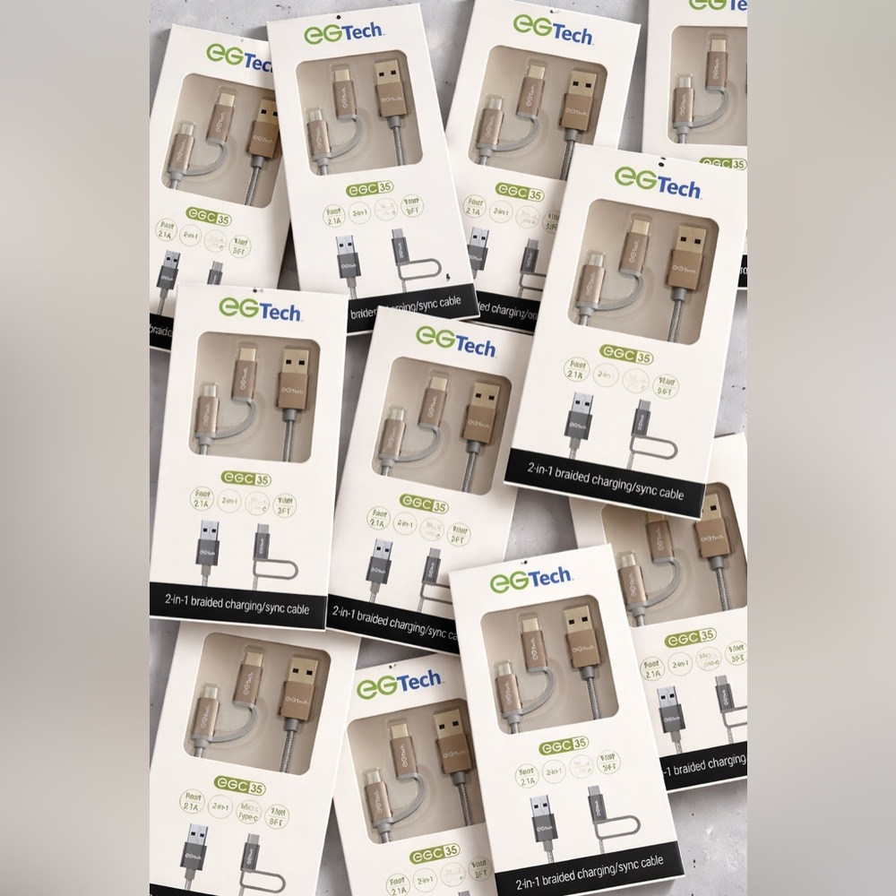12 new in box micro and type c 2-in-1 Braided Charging/Sync Cable lot iphone